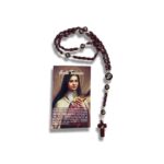 TERÇO DE MADEIRA SANTA TERESINHA 7 MEDALHAS