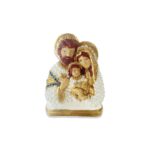 BUSTO DE GESSO SAGRADA FAMÍLIA COM PÉROLA 13CM