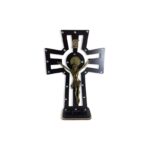 CRUCIFIXO MDF DE PAREDE E MESA COM STRASS 26 CM