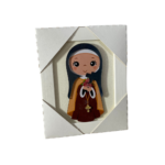 QUADRO MDF SANTA TERESINHA INFANTIL COM ACRÍLICO 15,6CMX 12,6CM