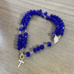 Terço pulseira cristal Azul