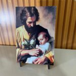 PLAQUINHA DE MESA MDF RESINADO SÃO JOSÉ 13CM X 19CM