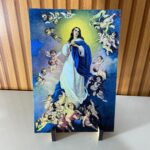 PLAQUINHA DE MESA MDF RESINADO NOSSA SENHORA DA IMACULADA CONCEIÇÃO  19CM X 13CM