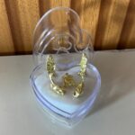 MINI PRESÉPIO ACRÍLICO CORAÇÃO DOURADO 03CM