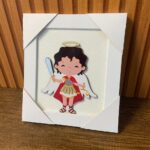 QUADRO MDF SÃO MIGUEL ARCANJO INFANTIL COM ACRÍLICO 17,5CMX15,5CM