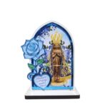 Capela Floral Mdf 6mm c/ Acrílico Espelhado 9,5x13cm N. Sra. Aparecida