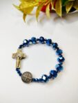 Pulseira Cristal Crucifixo + Medalha de São Bento