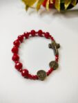 Pulseira Cristal Crucifixo + medalha de São Bento