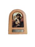 Adorno de mesa madeira resinada - Sagrada Família 11cm