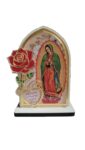 Capela floral MDF 6mm c/ acrílico espelhado 9,55x13cm Nossa Senhora de Guadalupe